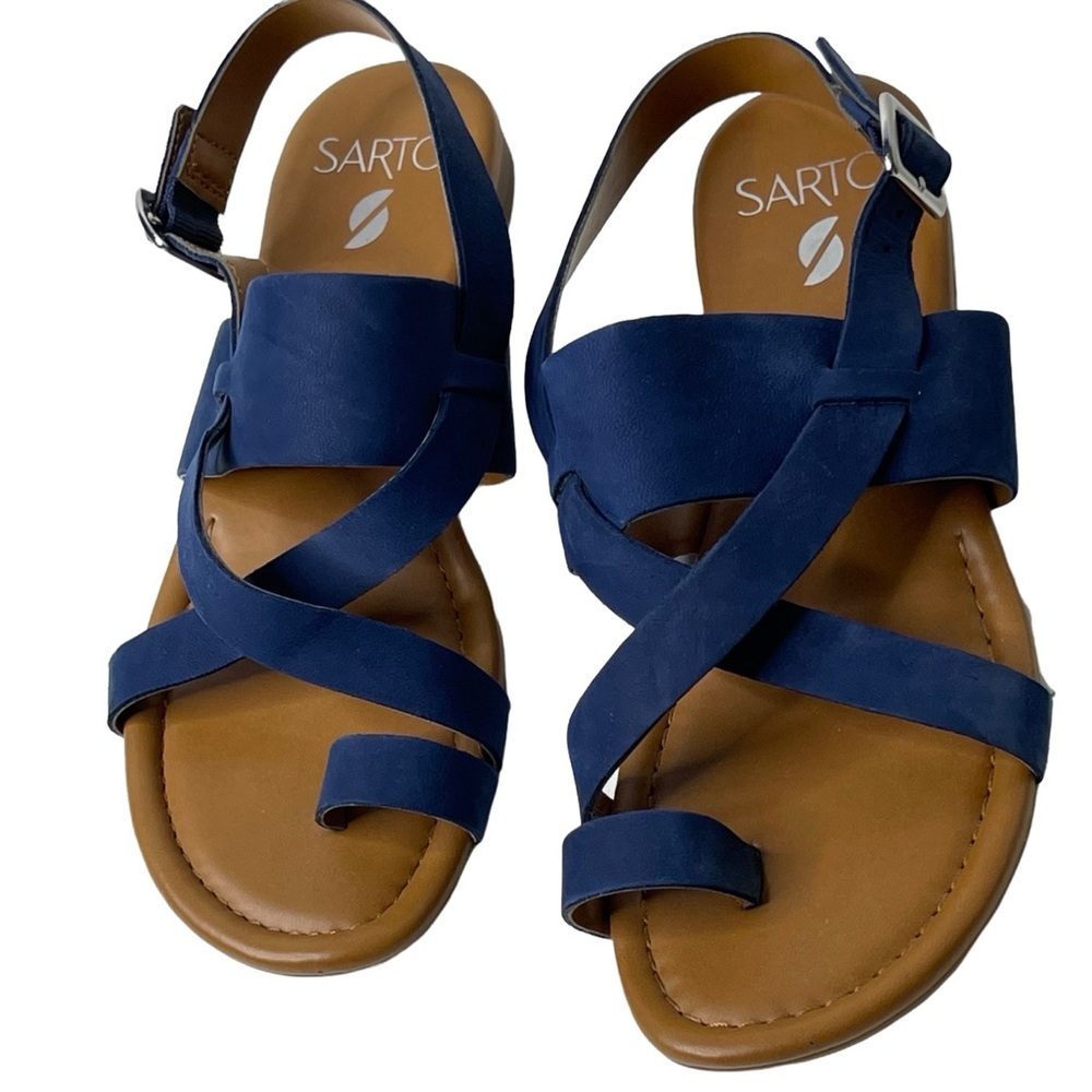 Franco Sarto Gia Slingback Indigo Leather Sandals 6.5